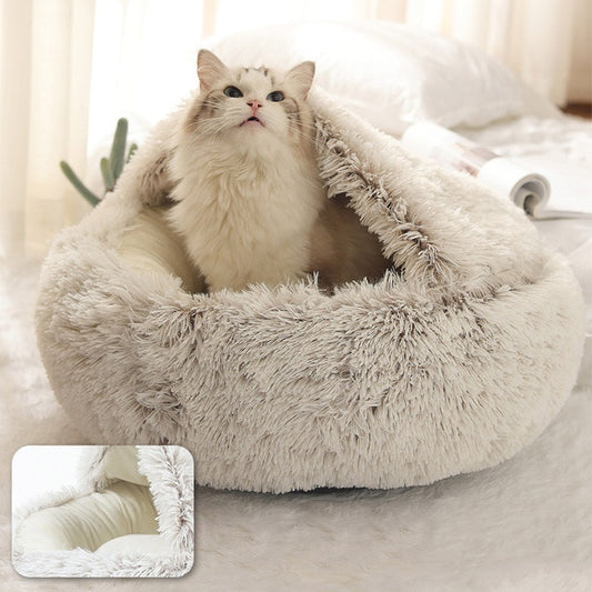 Cat Bed Round Plush - HOOPET