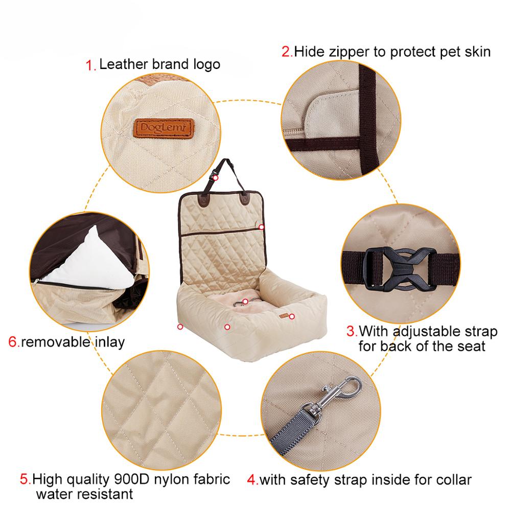Dog Car Seat Travel Bed for Small Medium Dogs