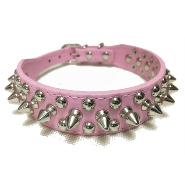 Leather Pet Dog Collar Neck - with Strap