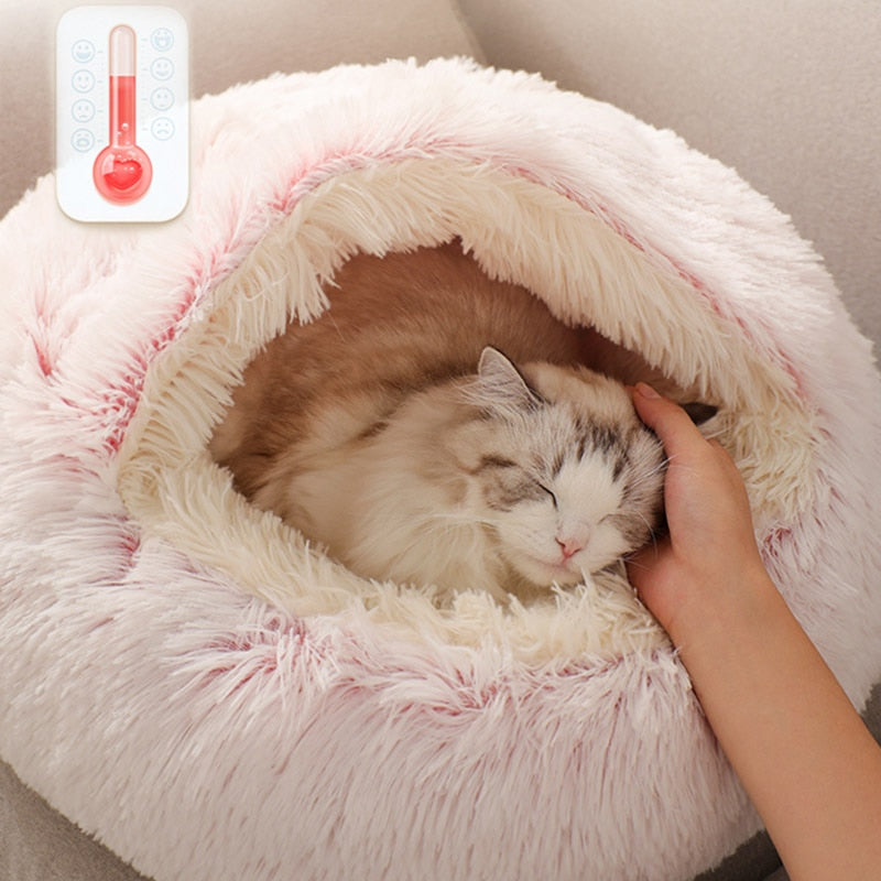 Cat Bed Round Plush - HOOPET