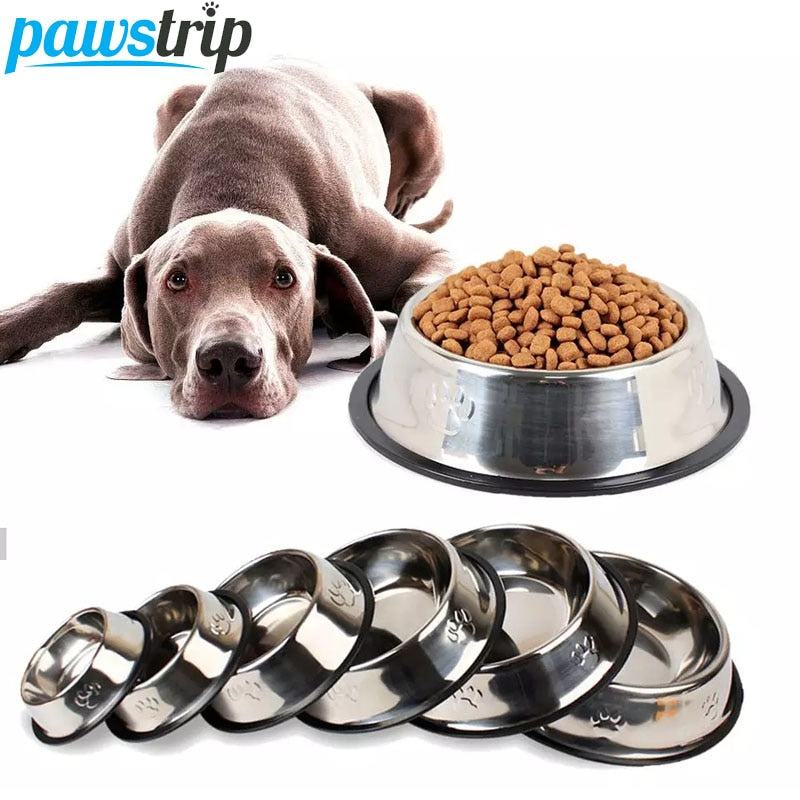 Stainless Steel Dog Food Bowl - PAWSTRIP
