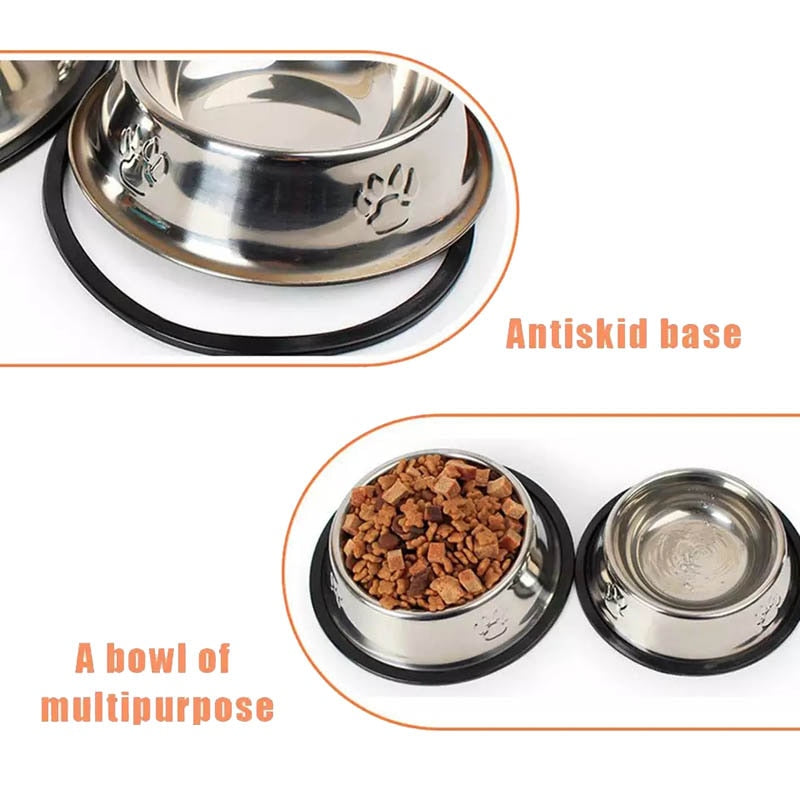 Stainless Steel Dog Food Bowl - PAWSTRIP