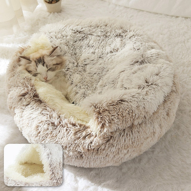 Cat Bed Round Plush - HOOPET