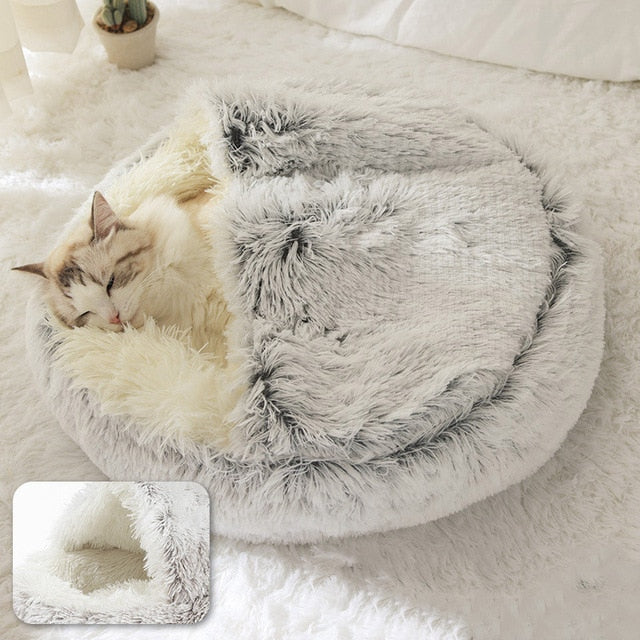 Cat Bed Round Plush - HOOPET