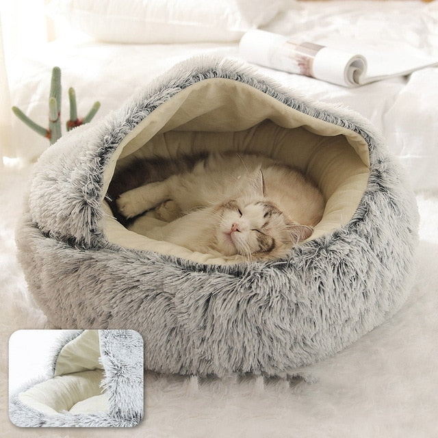 Cat Bed Round Plush - HOOPET