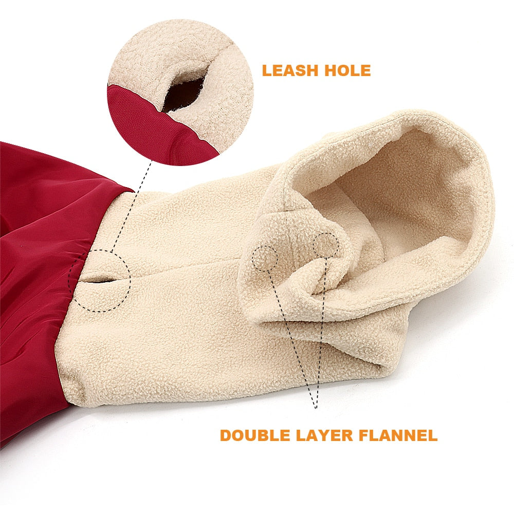 Winter Warm Waterproof Dog Jacket For Medium Large Dogs