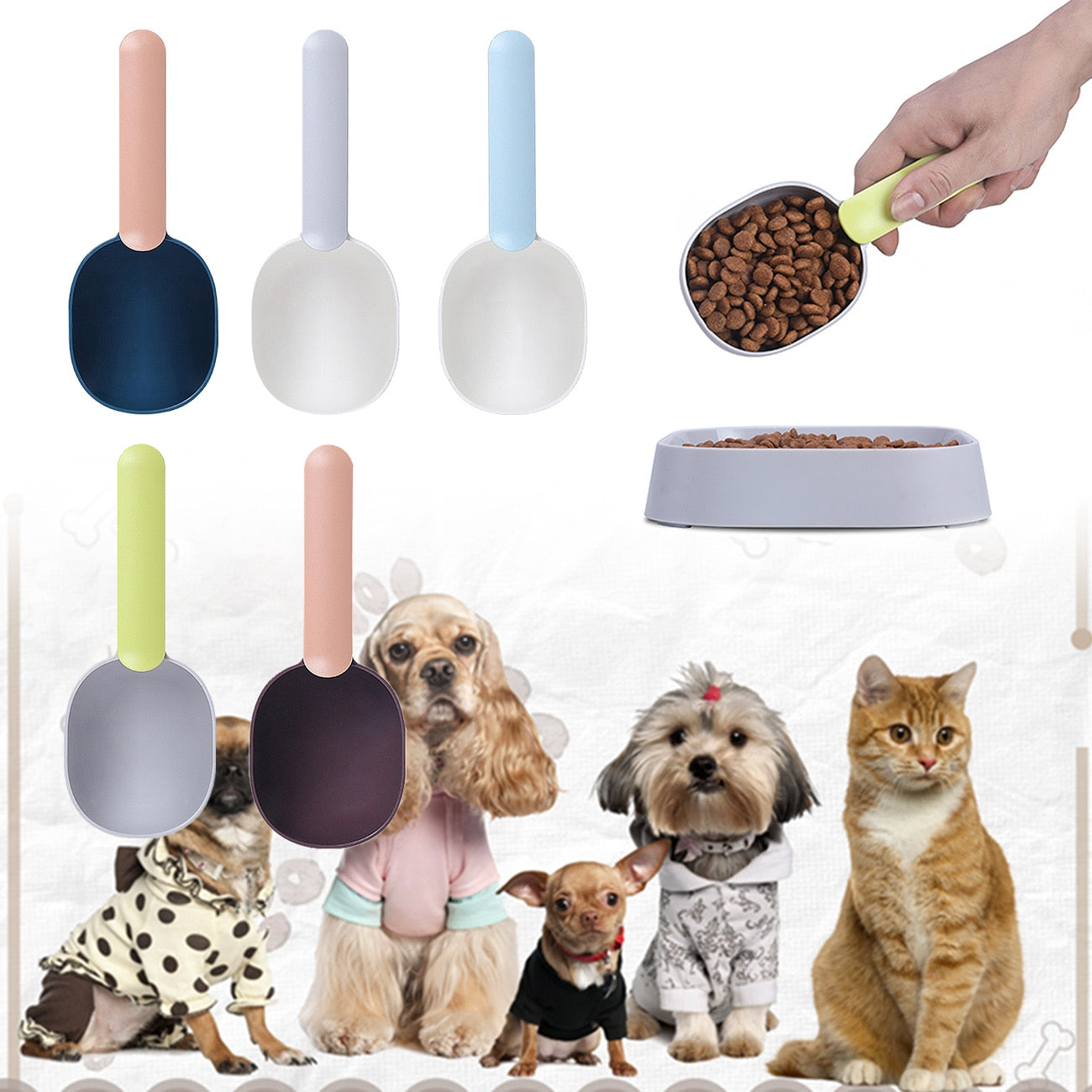 Multifunctional Dog Food Spoon with Sealed Bag Clip