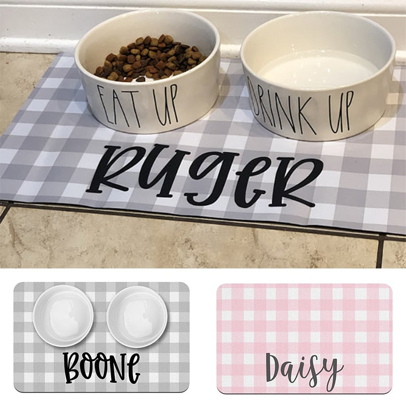 Waterproof Pet Placemat - Personalized Name