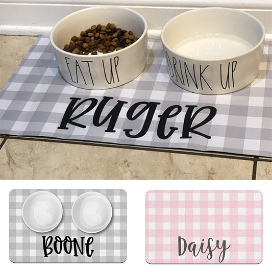 Waterproof Pet Placemat - Personalized Name