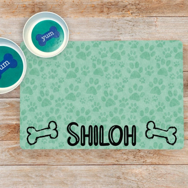 Waterproof Pet Placemat - Personalized Name