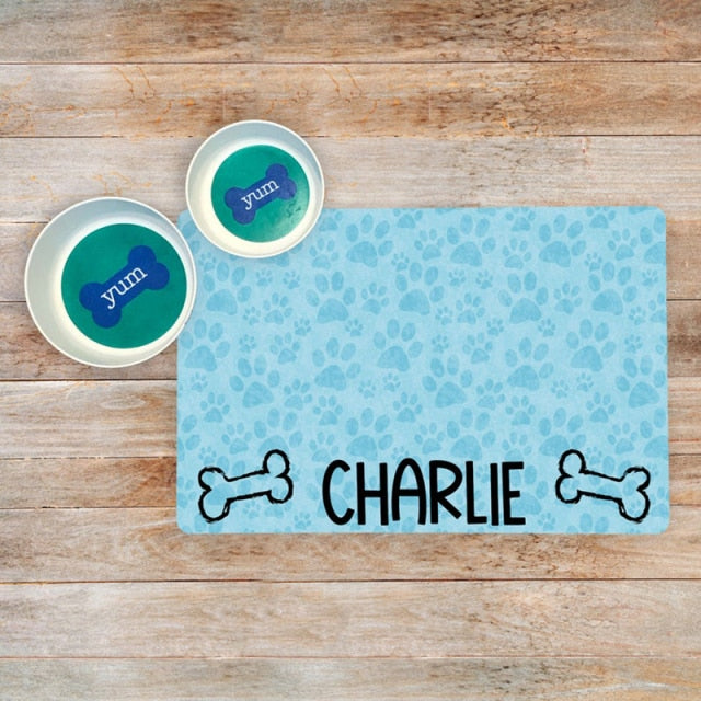 Waterproof Pet Placemat - Personalized Name