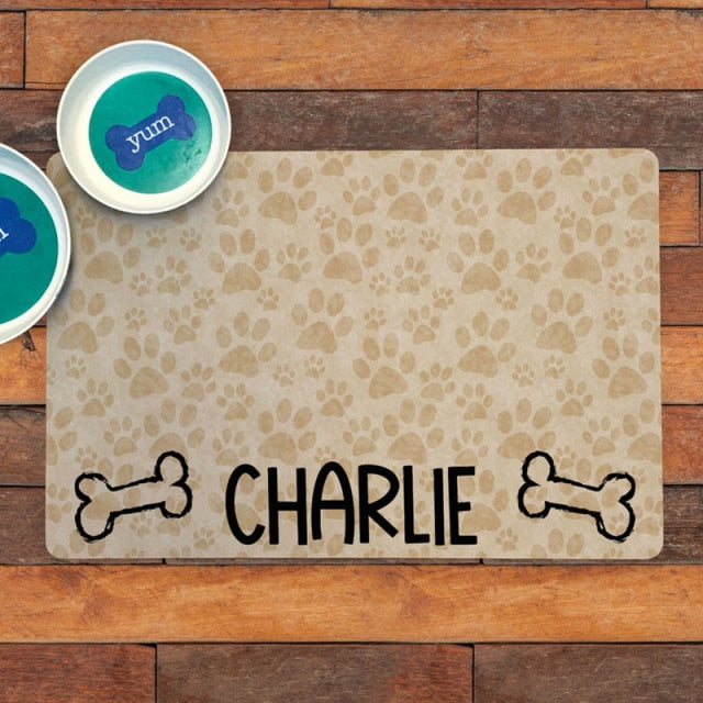 Waterproof Pet Placemat - Personalized Name