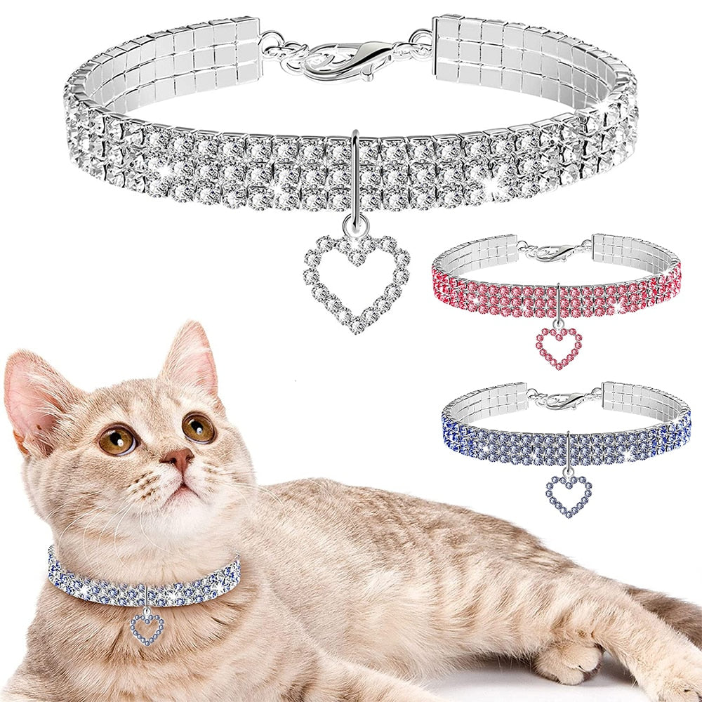 Cat Crystal Necklace Imitation Pearl