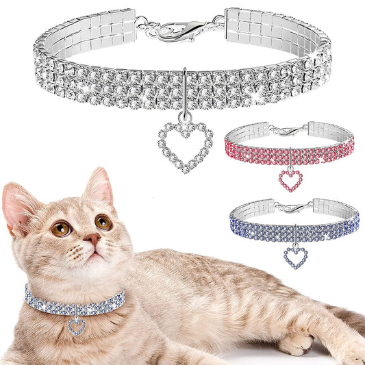 Cat Crystal Necklace Imitation Pearl