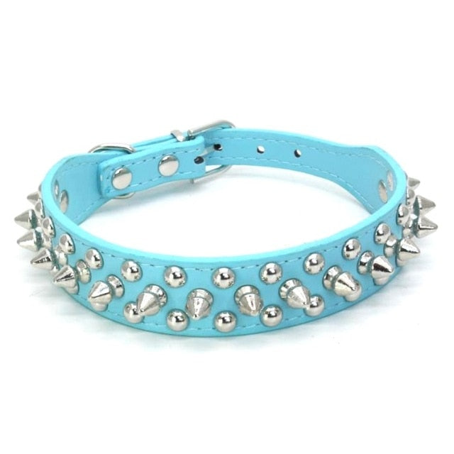 Leather Pet Dog Collar Neck - with Strap