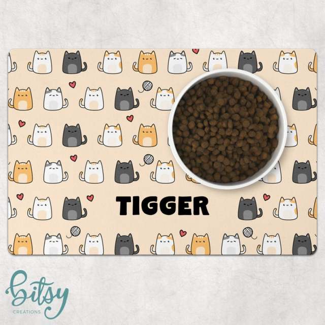 Waterproof Pet Placemat - Personalized Name