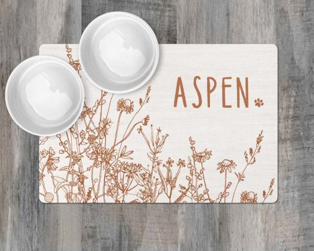 Waterproof Pet Placemat - Personalized Name