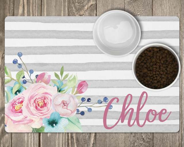 Waterproof Pet Placemat - Personalized Name