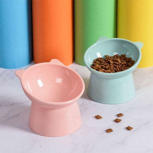 45°Neck Protector Cat High Food Bowl