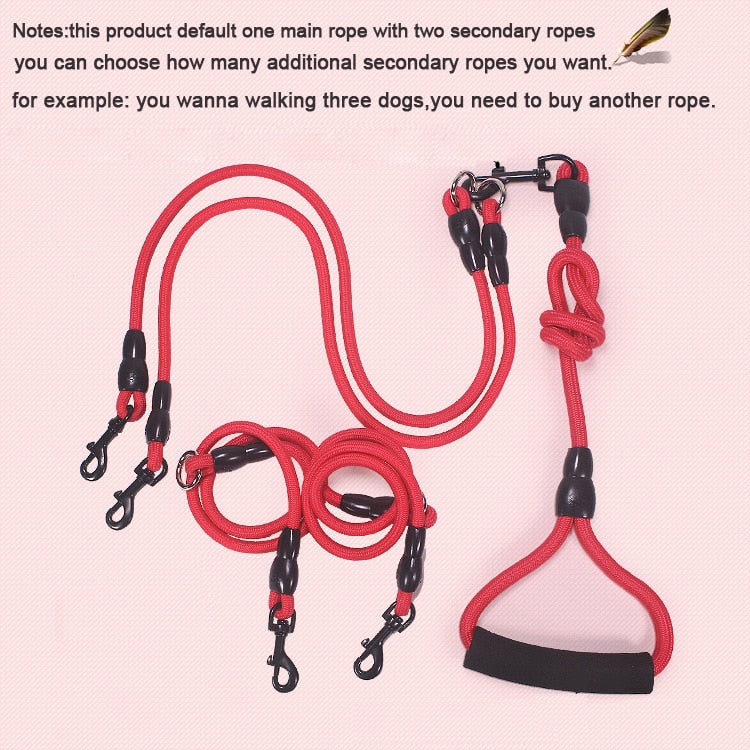 Dog Leash Nylon - 2, 3 or 4 Ropes