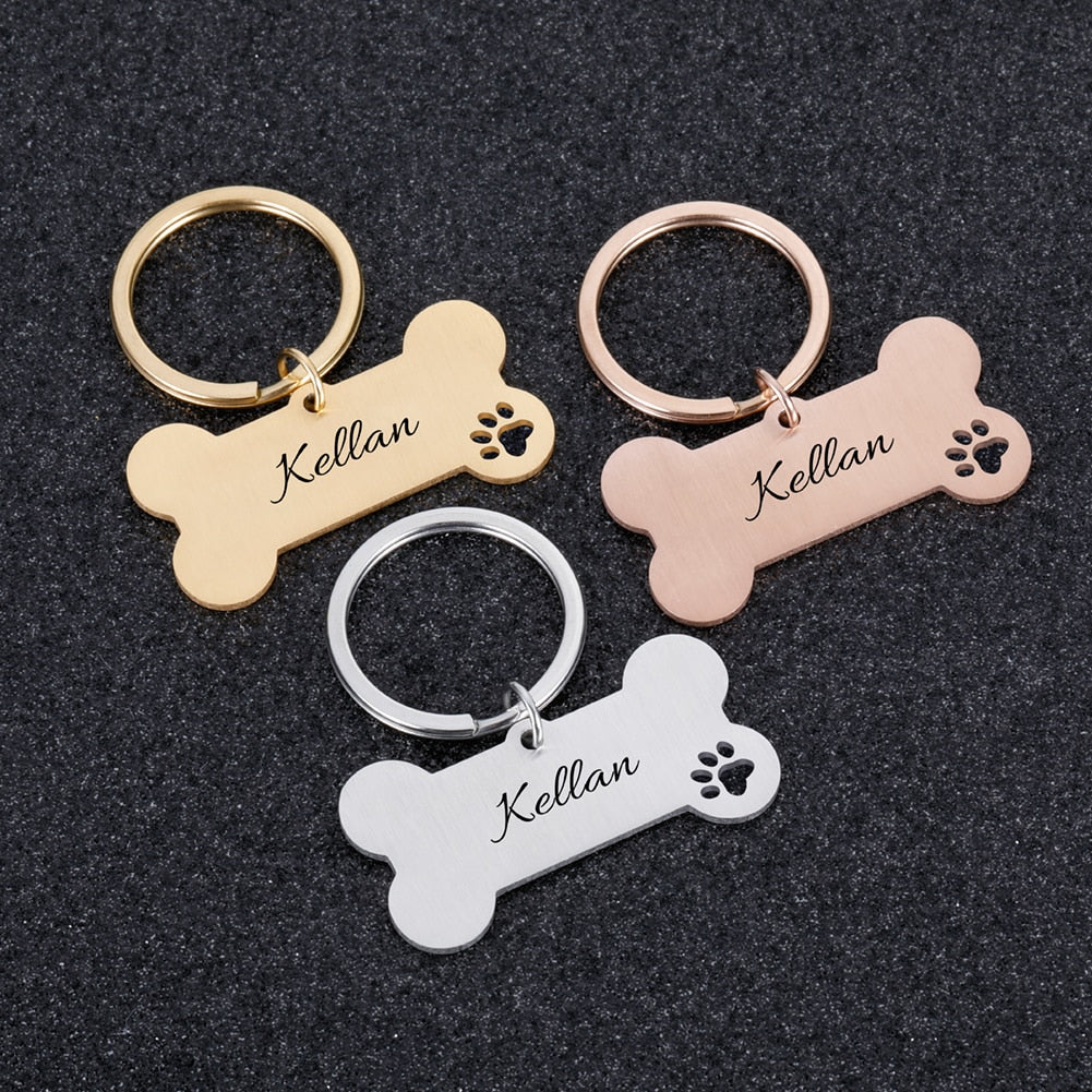 Personalized Collar Pet ID Tag Bone Form