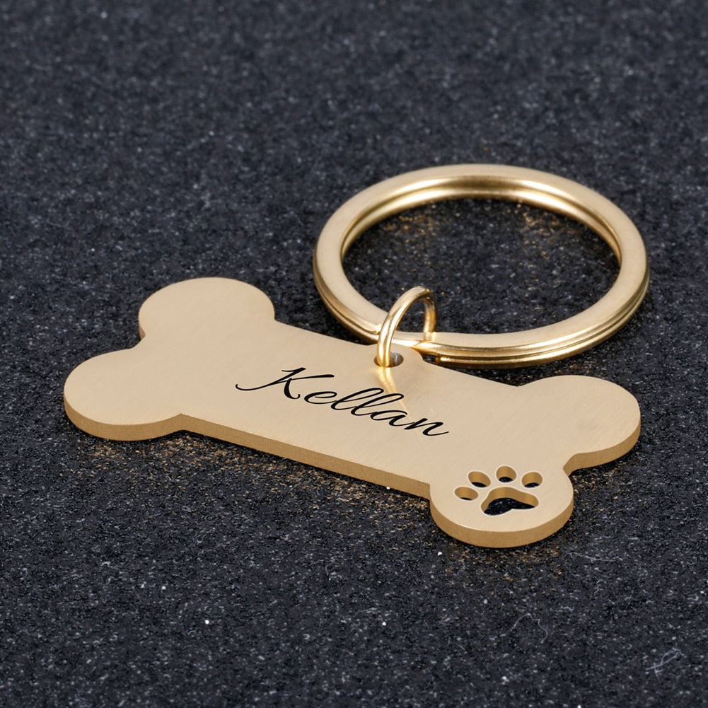 Personalized Collar Pet ID Tag Bone Form