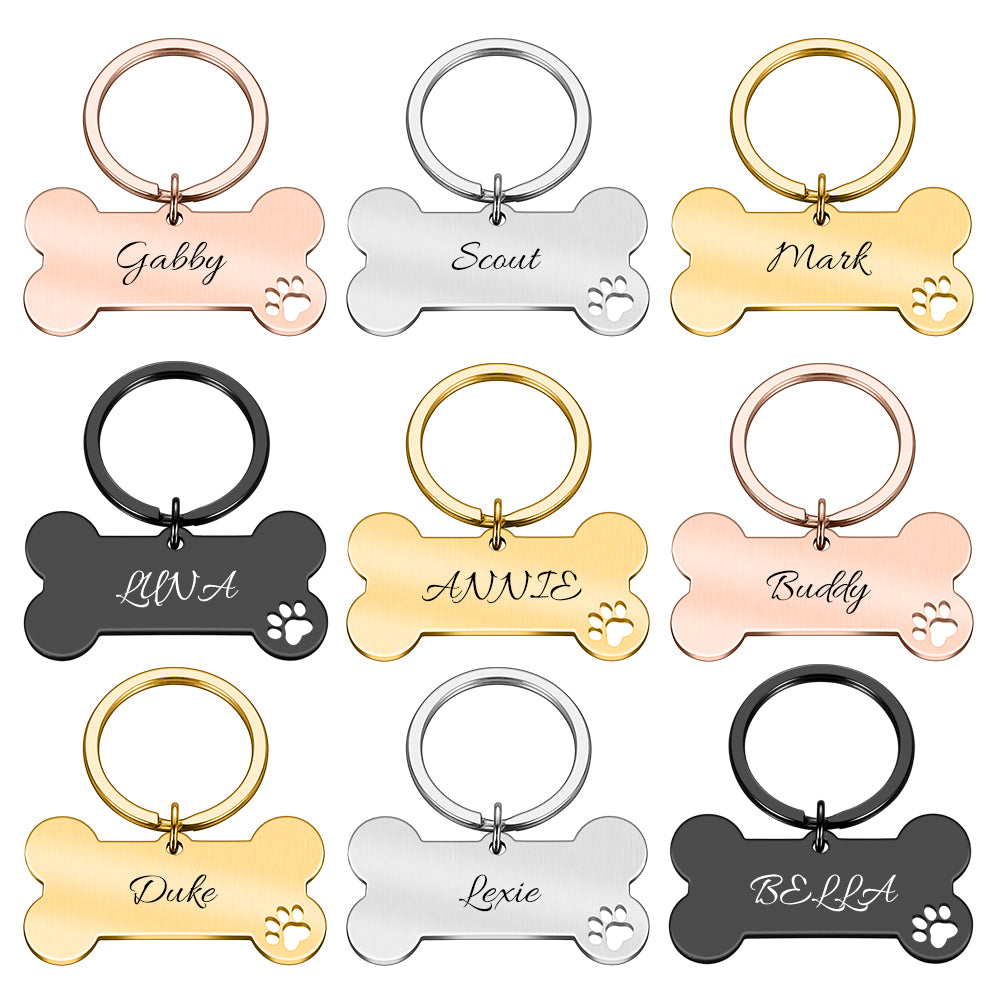 Personalized Collar Pet ID Tag Bone Form