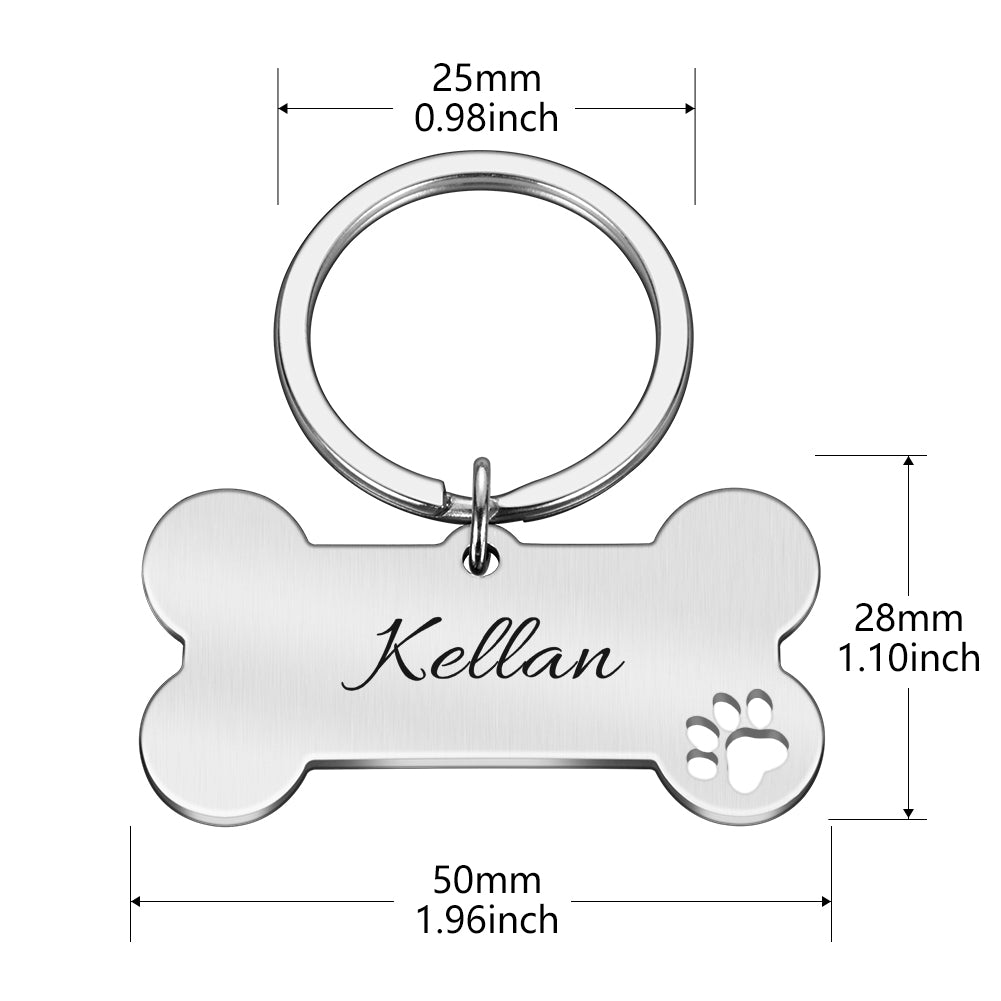 Personalized Collar Pet ID Tag Bone Form