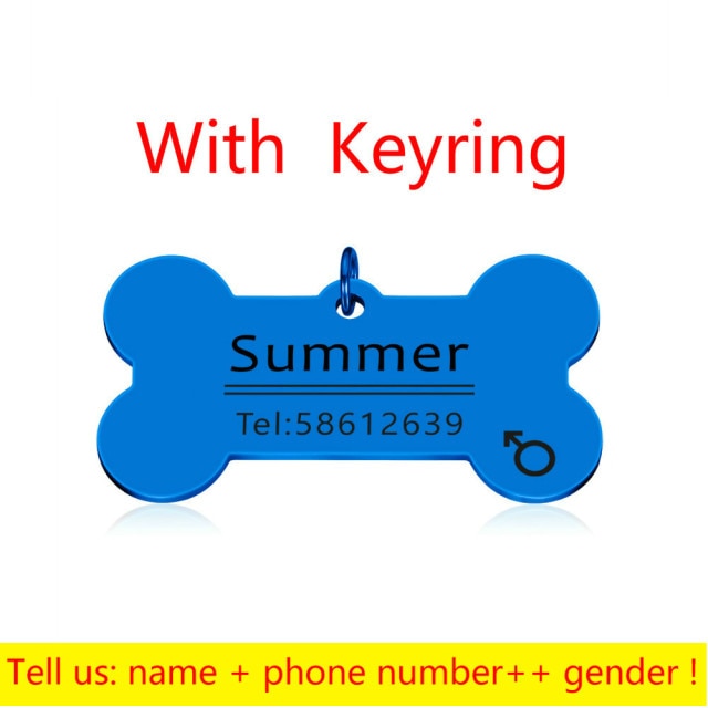 Personalized Collar Pet ID Tag Bone Form
